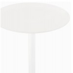 Mesa alta redonda de madera y pata de metal blanco NIELS (Ø 60 cm) (blanco)