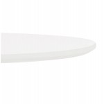 Hoher runder Tisch mit Holzplatte und weißem Metallbein NIELS (Ø 60 cm) (weiß)