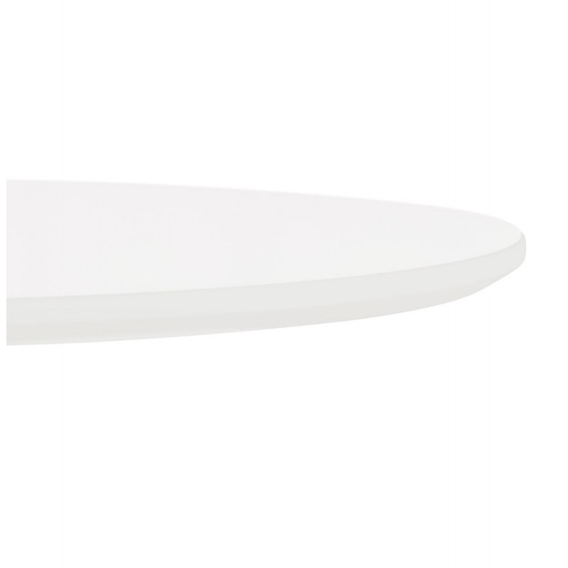 Mesa alta redonda de madera y pata de metal blanco NIELS (Ø 60 cm) (blanco) - image 63091