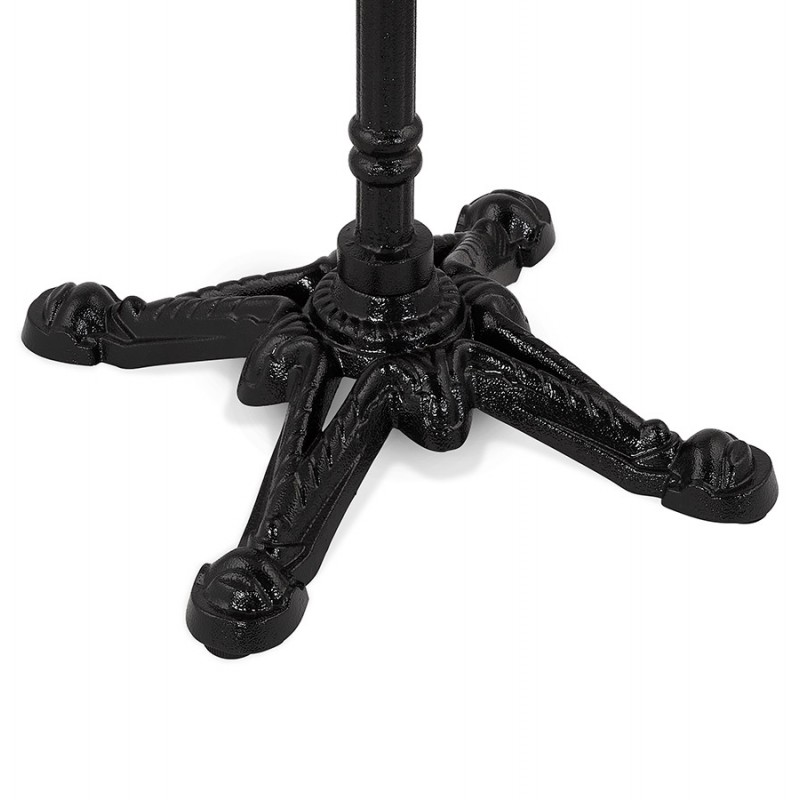 Mesa alta redonda efecto mármol y pie de hierro fundido negro AMOS (Ø 60 cm) (negro) - image 63112