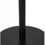 Mesa alta redonda de piedra superior efecto mármol y pie en metal negro OLAF (Ø 60 cm) (blanco)
