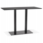 High wooden table rectangular top and black cast iron foot (160x80 cm) ARISTIDE (black)