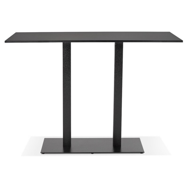 High wooden table rectangular top and black cast iron foot (160x80 cm) ARISTIDE (black) - image 63180