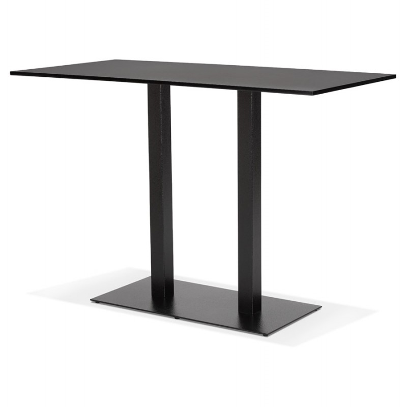 Hoher Holztisch mit rechteckiger Platte und schwarzem Gusseisenfuß (160x80 cm) ARISTIDE (schwarz) - image 63182