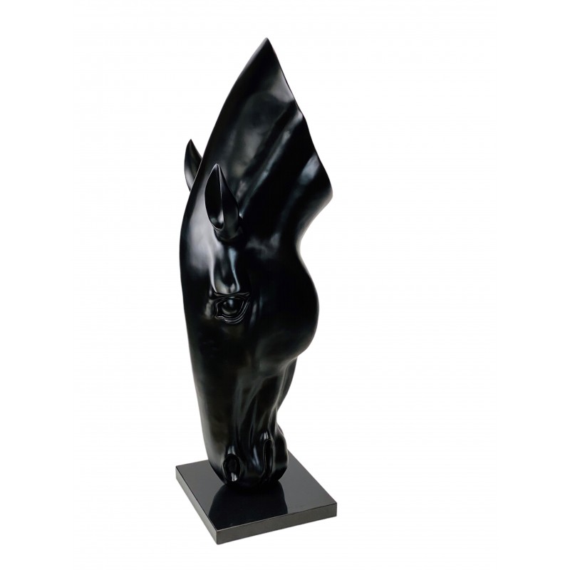 Decorative design statue TÊTE DE CHEVAL in fiberglass (H152 x W51 cm) (black) - image 63299