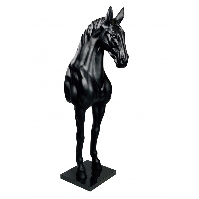 Decorative CHEVAL design statue in fiberglass (H180 x W69 cm) (black) - image 63300