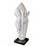 Statue décorative design TETE DE CHEVAL en fibre de verre (H107 x L42 cm) (blanc)