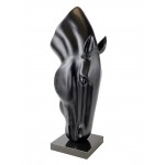 Statue décorative design TETE DE CHEVAL en fibre de verre (H107 x L42 cm) (noir)
