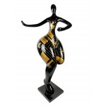 Statue décorative design DANSEUSE en résine (H140 x L60 cm) (noir, doré)