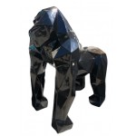Statue décorative design GORILLE ORIGAMI en fibre de verre (H130 x L110 cm) (noir)