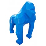 Estatua de diseño decorativo GORILLE ORIGAMI en fibra de vidrio (H130 x W110 cm) (azul)