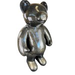 Decorative design statue TEDDY in resin (H146 x W95 cm) (black glitter)