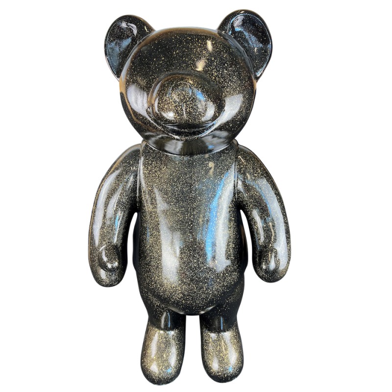 Decorative design statue TEDDY in resin (H146 x W95 cm) (black glitter) - image 63403
