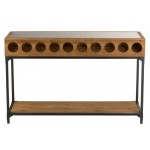 CABIN Wooden Bottle Console (120x38 cm) (Natural, Black)