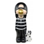 Decorative resin statue BOY BALLON (H82 cm) (black)